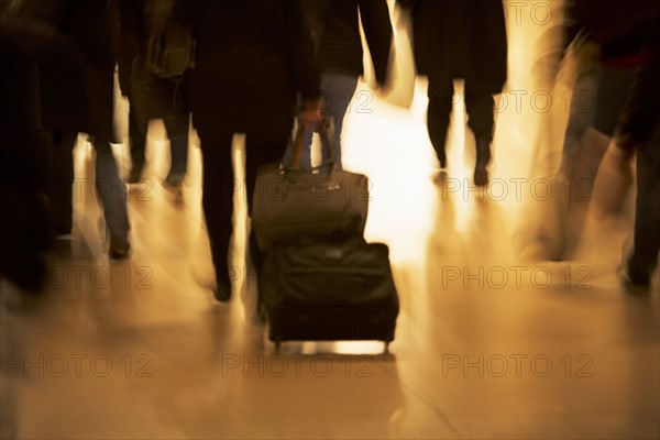 Blurred motion shot of people, Grand Central Station, New York City. Date : 2007