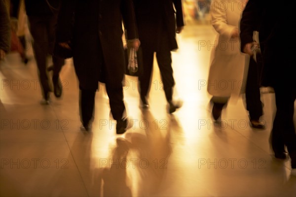 Blurred motion shot of people, Grand Central Station, New York City. Date : 2007