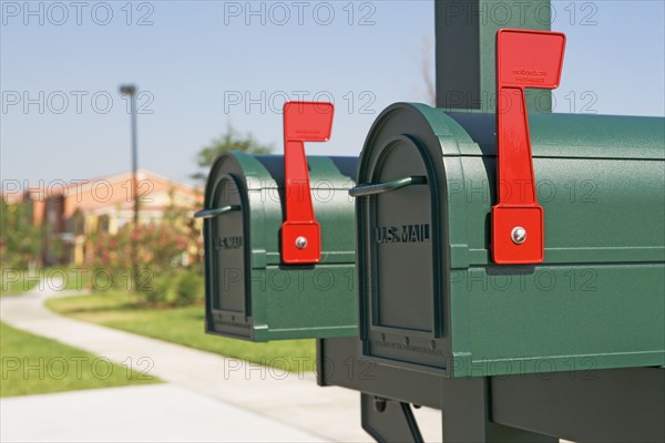 Close up of mailboxes. Date : 2007