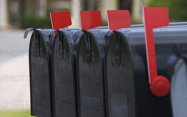 Close up of mailboxes. Date : 2007