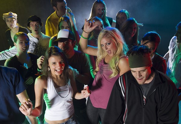 Young people at dance club. Date : 2007