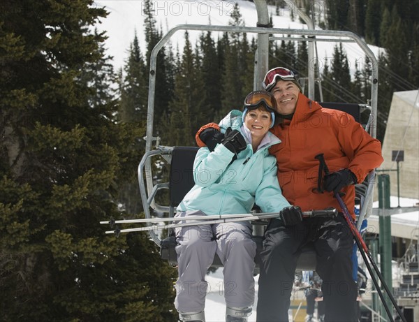 Couple on ski lift. Date : 2007