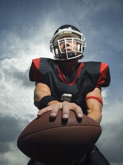 Low angle view of football player. Date : 2007