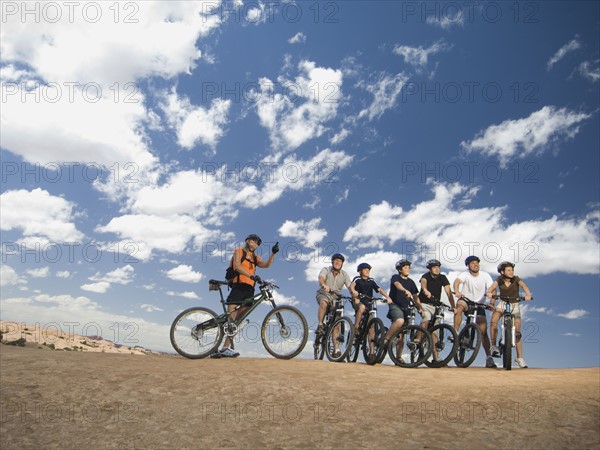 Group of cyclists in desert. Date : 2007