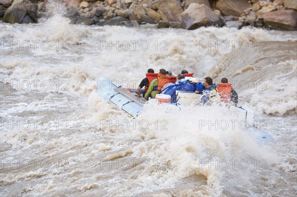 People white water rafting, Colorado River, Moab, Utah, United States. Date : 2007