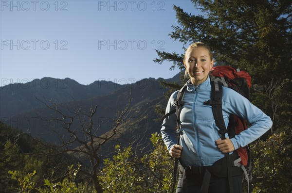 Portrait of female hiker, Utah, United States. Date : 2007