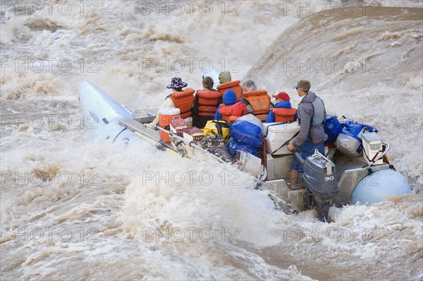 People white water rafting, Colorado River, Moab, Utah, United States. Date : 2007