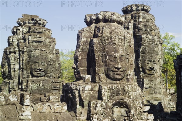 Ancient Temple Angkor Thom Angkor Wat Bayon Cambodia. Date : 2006