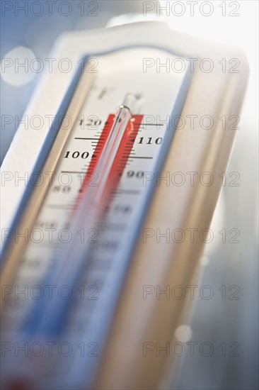 Close up of thermometer.