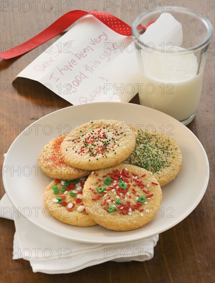 Cookies and milk for Santa Claus.