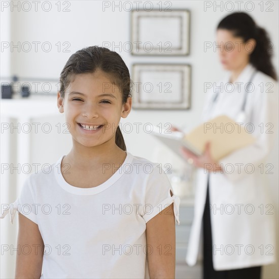 Hispanic girl in doctor’s office.