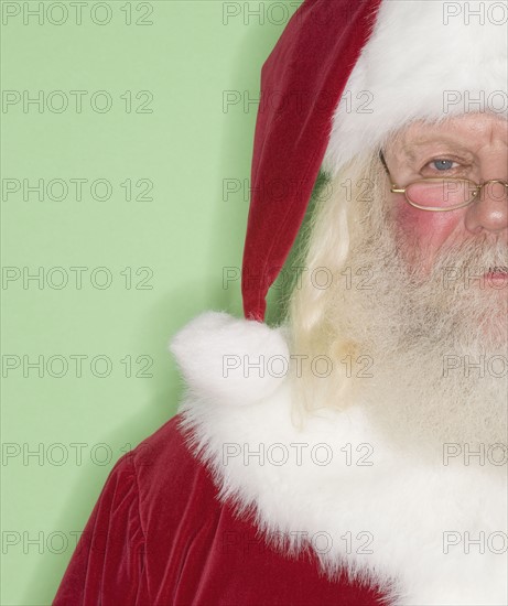 Close up of Santa Claus.