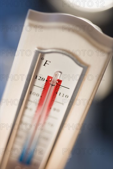 Close up of thermometer.