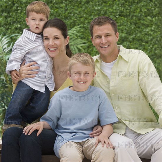 Portrait of family with two children.