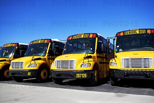 school buses in a row. Date : 2008