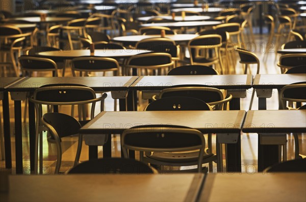 Empty tables and chairs. Date : 2008