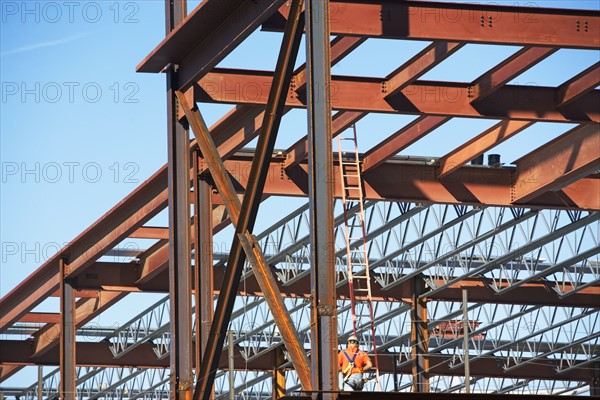 Commercial construction site, New York City, New York, United States. Date : 2008