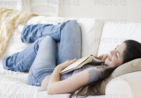 Woman sleeping on sofa. Date : 2008