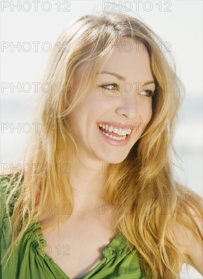 Close up of woman laughing. Date : 2008