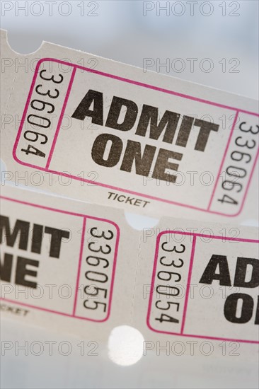 Close up of tickets.