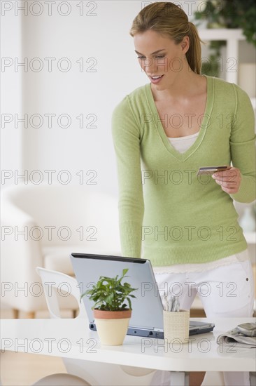 Woman shopping online.