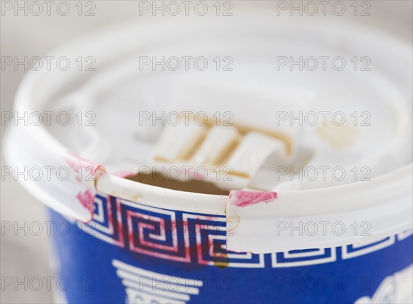 Close up of take out coffee. Date : 2008