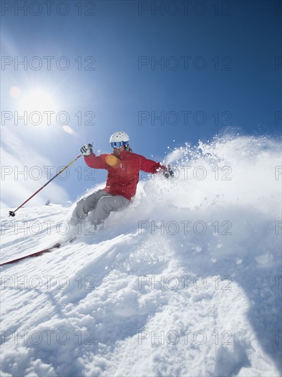 Man skiing downhill. Date : 2008