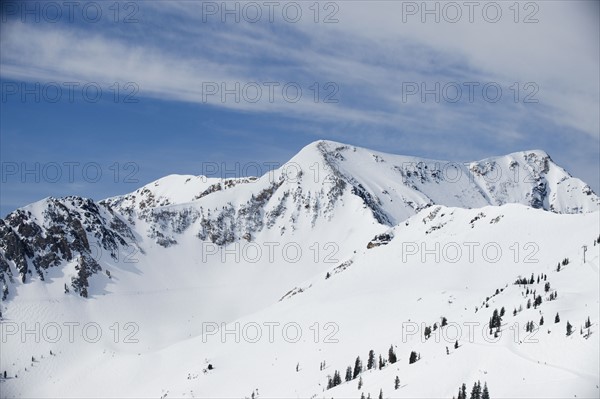 Snow covered mountains, Wasatch Mountains, Utah, United States. Date : 2008