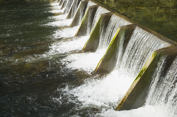 Water pouring over dam, Vancouver, British Columbia, Canada. Date : 2008
