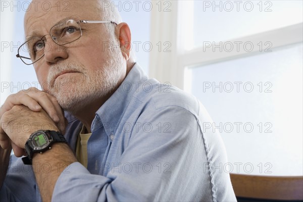 Senior man thinking. Date : 2008