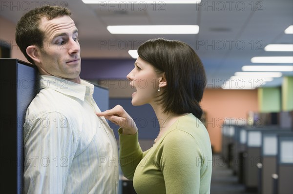 Businesswoman yelling at businessman. Date : 2008