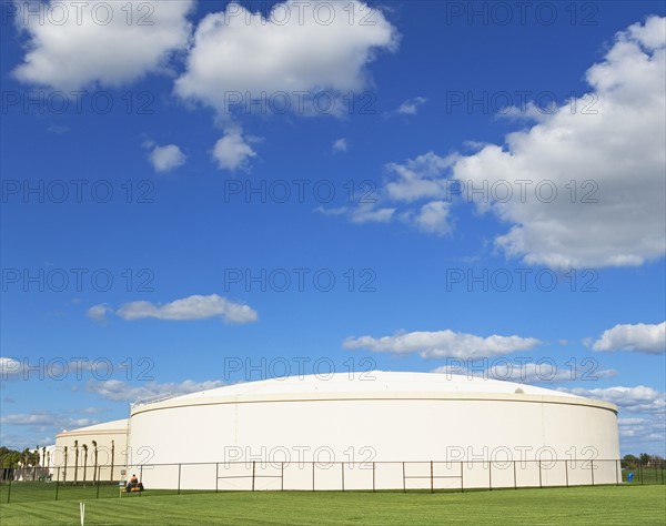 Oil refinery storage under blue sky. Date : 2008