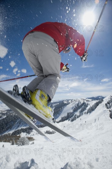 Man in air on skis. Date : 2008