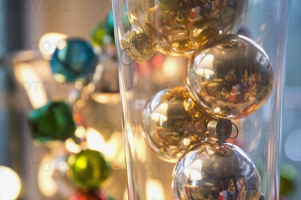 Close up of Christmas ornaments. Date : 2008