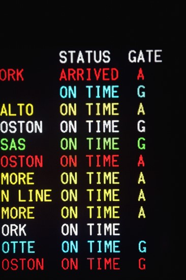 Close up of transportation time table, Washington DC, United States. Date : 2008