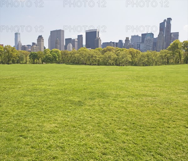 Buildings around Sheep’s Meadow, New York, United States. Date : 2008