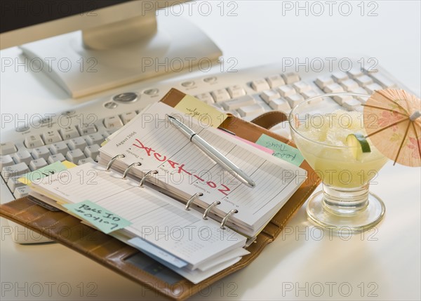 Calendar marked with vacation dates.