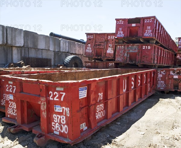 Group of trash dumpsters. Date : 2008