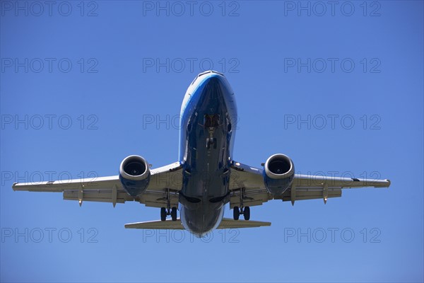 Low angle view of airplane in sky. Date : 2008