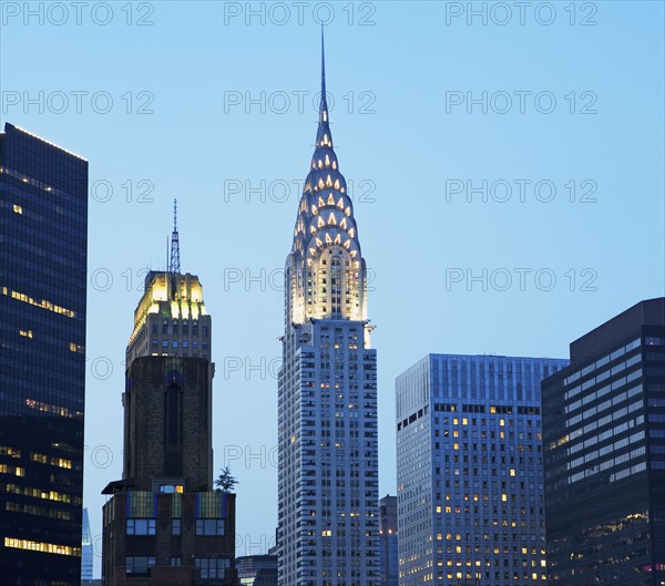 Urban buildings at night. Date : 2008