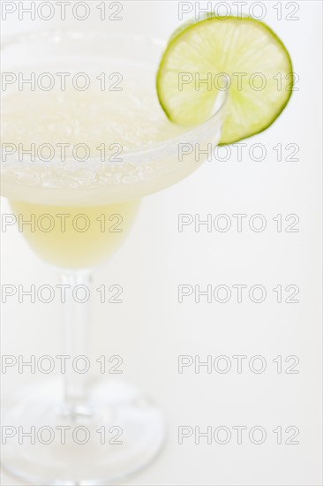 Margarita garnished with lime. Date : 2008