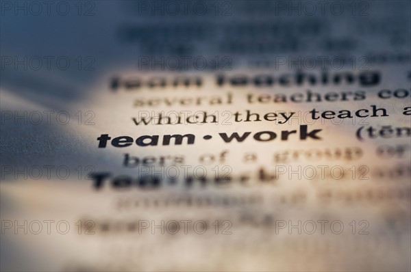 Close up of teamwork definition. Date : 2008