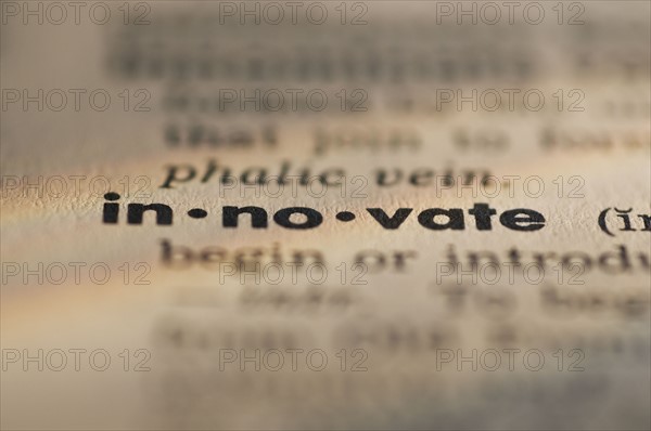 Close up of innovate definition. Date : 2008