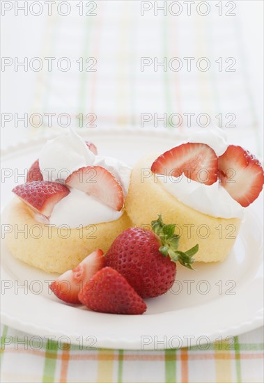 Fresh strawberry shortcake. Date : 2008