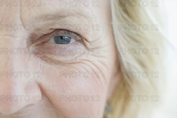 Close up of senior woman’s eye.