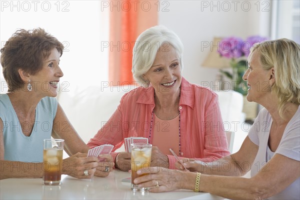 Senior women socializing.