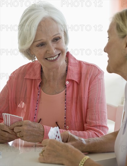 Senior women socializing.