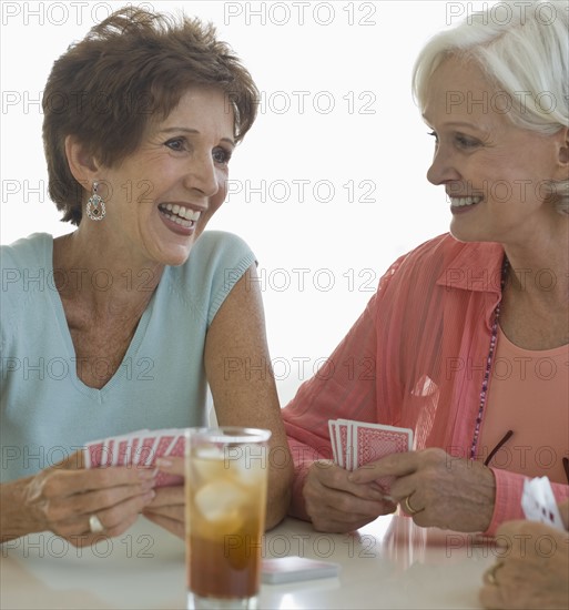 Senior women socializing.