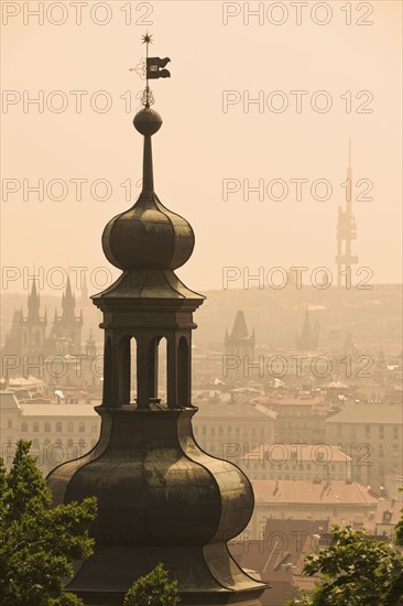 Architectural tower and city.