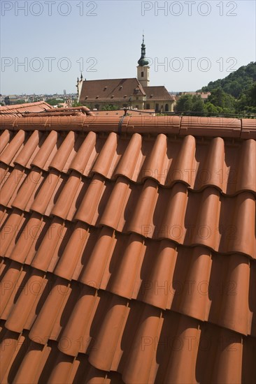 Tiled rooftop.